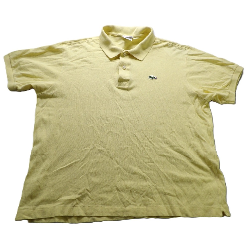 Lacoste Mens Yellow Classic Fit Cotton Short Sleeve Polo Shirt Large Preppy Logo